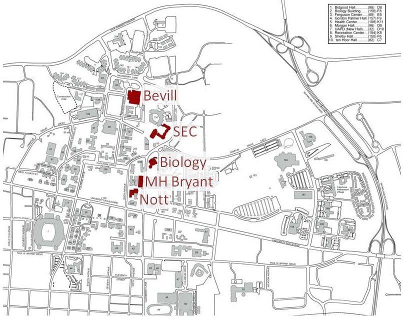 Biological Sciences buildings map