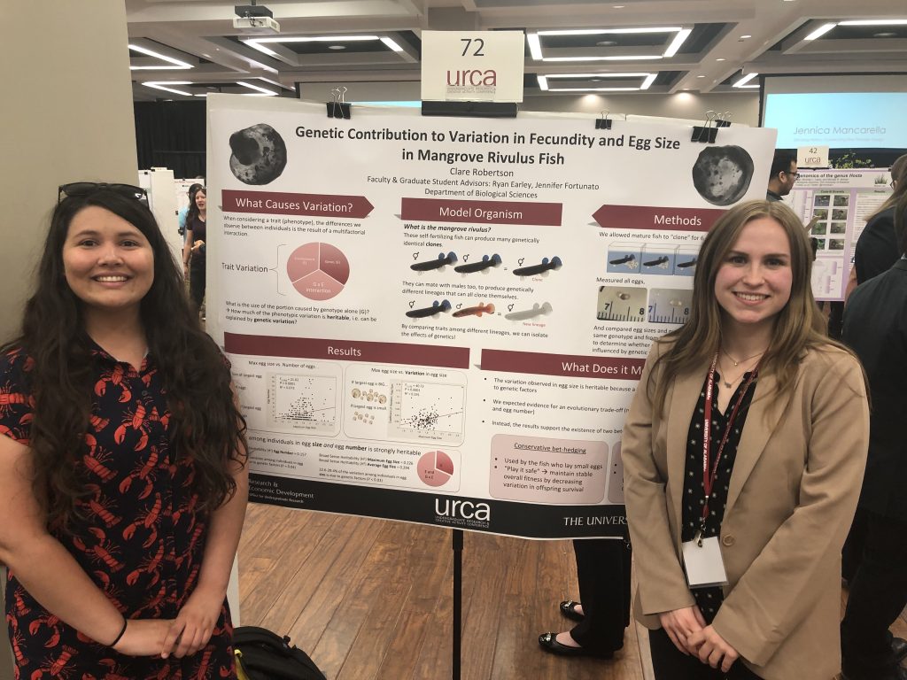 Clare Robertson (Earley lab) and graduate stduent mentor Jennifer Fortunato