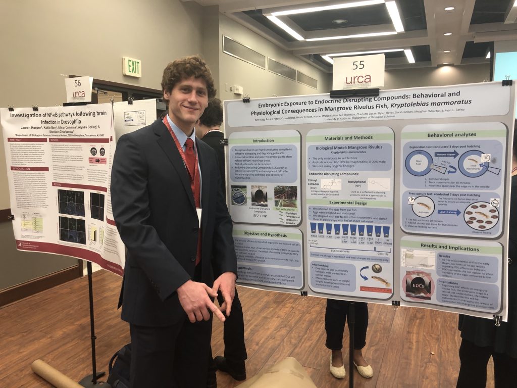 Kyle Maas (URSCA honorable mention - oral presentation; shown here with URCA poster)